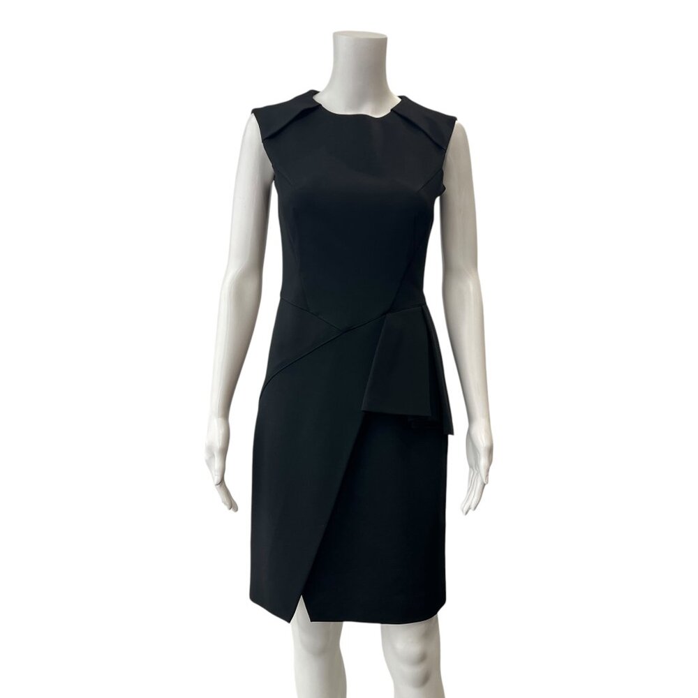 $1790 J. Mendel Black Layered Sheath Peplum Mini Dress size 6 View 2
